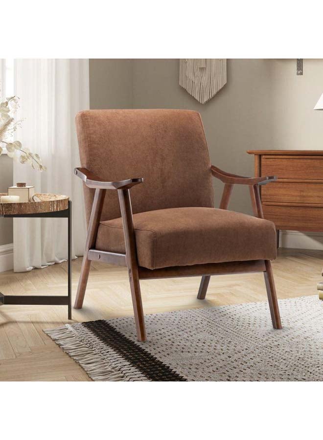 كرسي كتان عصري - بني - 90x85x85 سم - من الهوم