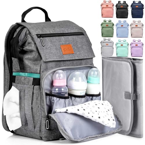 PILLANI Baby Diaper Bag Backpack - Large Bag for Boys & Girls, Waterproof Diaper Backpack - Travel Diaper Bags w/Changing Pad, Baby Registry Search & Shower Gifts - Essentials Must Haves Newborn Stuff - Image 1
