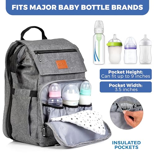 PILLANI Baby Diaper Bag Backpack - Large Bag for Boys & Girls, Waterproof Diaper Backpack - Travel Diaper Bags w/Changing Pad, Baby Registry Search & Shower Gifts - Essentials Must Haves Newborn Stuff - Image 4