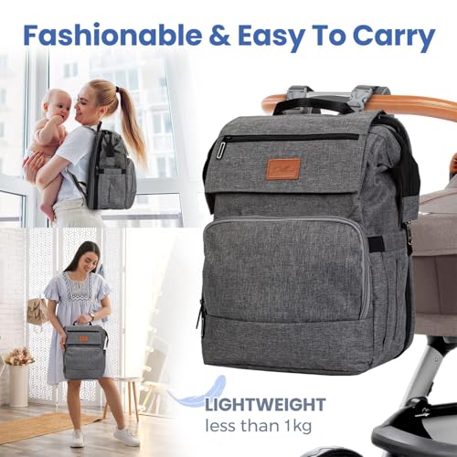 PILLANI Baby Diaper Bag Backpack - Large Bag for Boys & Girls, Waterproof Diaper Backpack - Travel Diaper Bags w/Changing Pad, Baby Registry Search & Shower Gifts - Essentials Must Haves Newborn Stuff - Image 5
