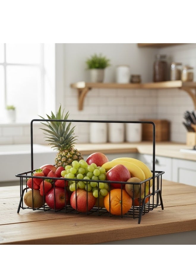 هابي هوم سلة فواكه 1دور متعددة الطبقات بمقبض معدني متين – تصميم عصري لتقديم الفواكه والحلويات وحفظ الخضروات – مثالية للتخزين والتنظيم في المطبخ أو على طاولة السفرة – سهلة التنظيف، سعة كبيرة للعزومات والمناسبات – مقاس 29×23 سم - Image 3