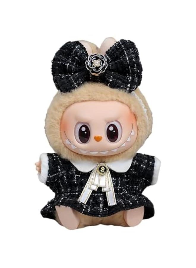 Arabest Doll Clothes Compatible with 15cm Labubu, Doll Clothes Set, Fashion Doll Dress Outfit Set Suitable for La bubu Accessories, Dress Up Clothes for Labubu No Doll (Black)  - Image 1