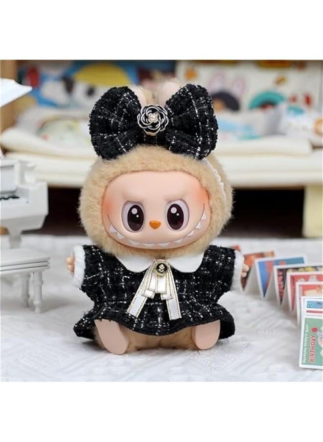 Arabest Doll Clothes Compatible with 15cm Labubu, Doll Clothes Set, Fashion Doll Dress Outfit Set Suitable for La bubu Accessories, Dress Up Clothes for Labubu No Doll (Black)  - Image 3