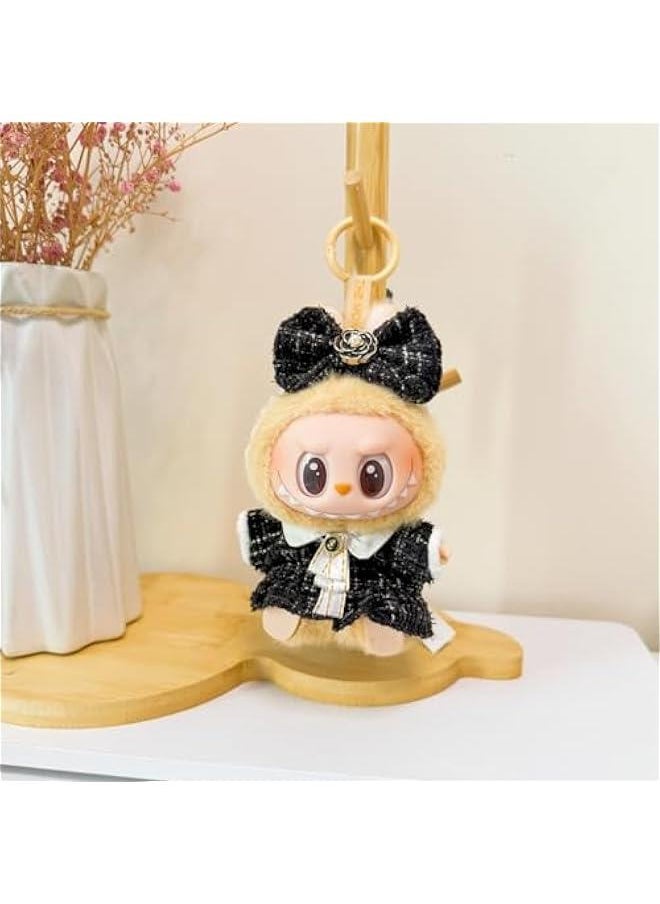 Arabest Doll Clothes Compatible with 15cm Labubu, Doll Clothes Set, Fashion Doll Dress Outfit Set Suitable for La bubu Accessories, Dress Up Clothes for Labubu No Doll (Black)  - Image 4