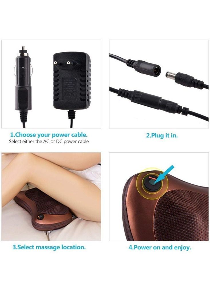 Electronic Cushion Multifunction Massage Pillow with 8 Massager Heads Heater Neck Shoulder Body Electric Massager Home Office Car Bed Use - Image 4