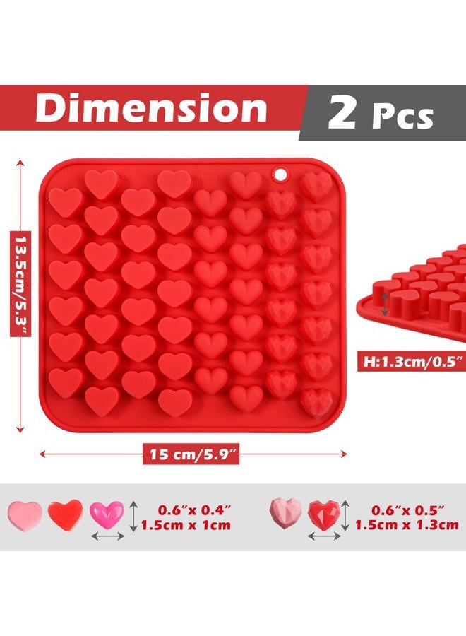 Webake Mini Heart Molds 52-Cavity Silicone Heart Shaped Molds for Chocolate, Gummy, Candy, Wax Melt, Ice Cube, Cupcake Decorations, Pack of 2 - Image 3