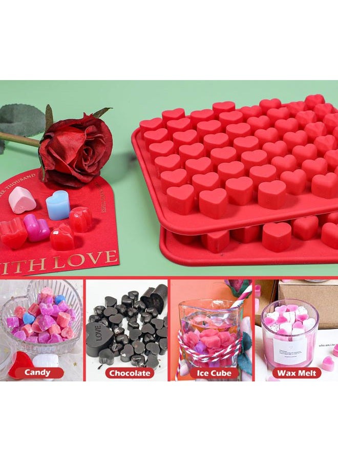 Webake Mini Heart Molds 52-Cavity Silicone Heart Shaped Molds for Chocolate, Gummy, Candy, Wax Melt, Ice Cube, Cupcake Decorations, Pack of 2 - Image 2