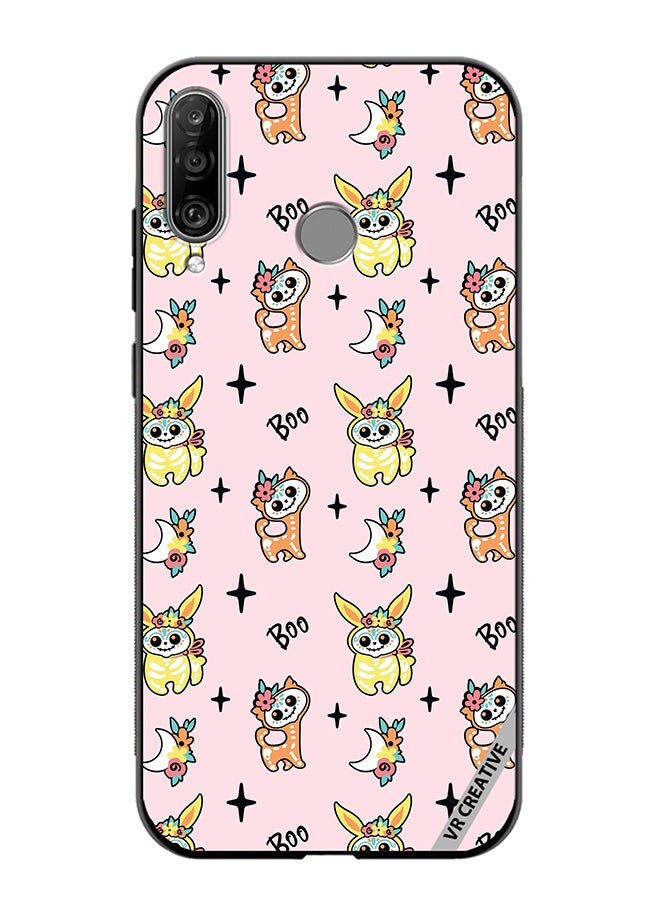 VR CREATIVE Protective Case Cover For Huawei P30 Lite Skeletons Of Cute Animals On Pink Design Multicolour - Image 1