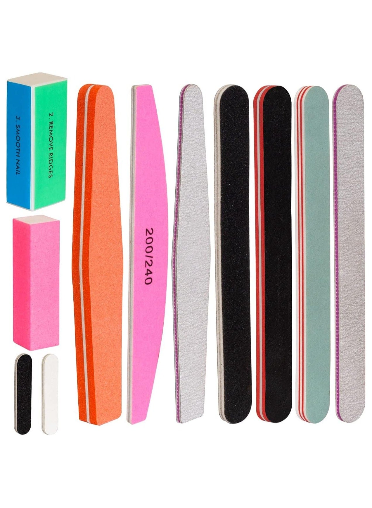 Nail File and Buffer, Professional Manicure Tools Kit.Natural Manicure Pedicure Kit Polisher Washable Buffering/Sanding Nails Filer Buffing, Nails Polish Smooth Polishing Set