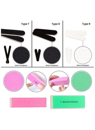 Nail File and Buffer, Professional Manicure Tools Kit.Natural Manicure Pedicure Kit Polisher Washable Buffering/Sanding Nails Filer Buffing, Nails Polish Smooth Polishing Set - view 4