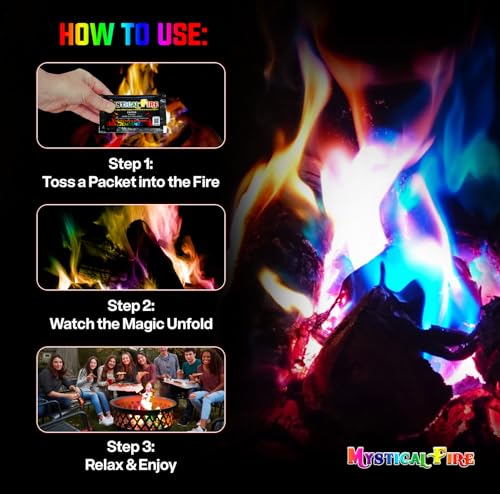Mystical Fire Color Changing Packets Fire Pits Campfire Enchanted Multi-Color Magical Fun for Indoor Fireplace or Outdoor Use 0.882 Ounces 12 Pack - Image 4