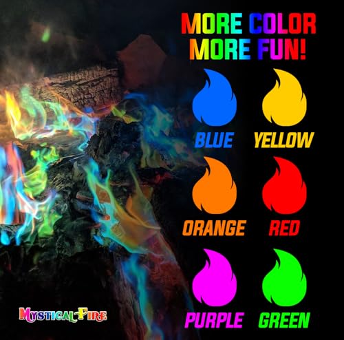 Mystical Fire Color Changing Packets Fire Pits Campfire Enchanted Multi-Color Magical Fun for Indoor Fireplace or Outdoor Use 0.882 Ounces 12 Pack - Image 5