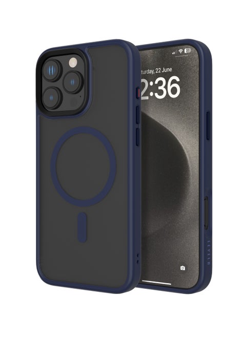iPhone 16 Pro Max MagSafe case Matte Solo Cover with Impact-Resistant Corners/ 3H Scratch Resistance/ Matte TPU Bumper Lightweight & Hybrid Design - Blue