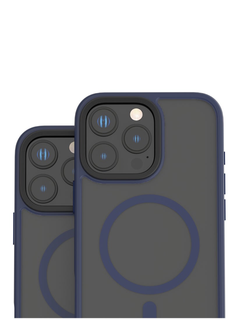 LEVELO - iPhone 16 Pro Max MagSafe case Matte Solo Cover with Impact-Resistant Corners/ 3H Scratch Resistance/ Matte TPU Bumper Lightweight & Hybrid Design - Blue - Image 1