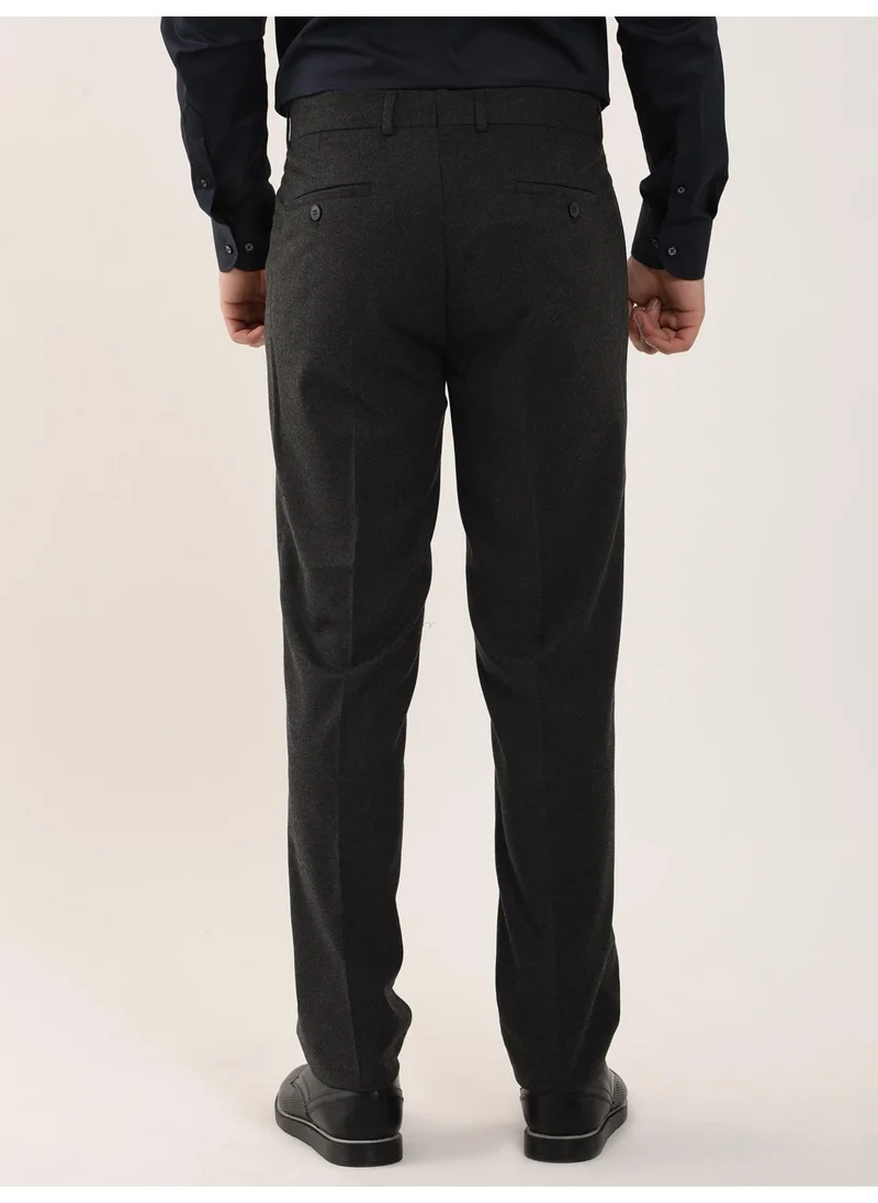 Dufy Dark Gray Men's Slim Fit Trousers