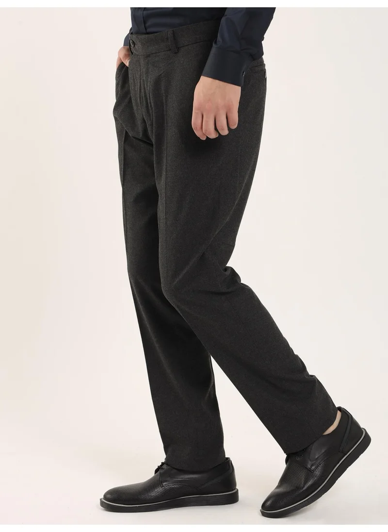 Dufy Dark Gray Men's Slim Fit Trousers