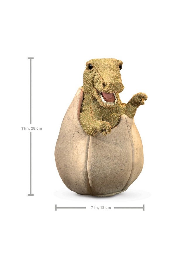 Folkmanis 3134 Dinosaur Egg Hand Puppet, One Size, Green, Tan, Brown - Image 3