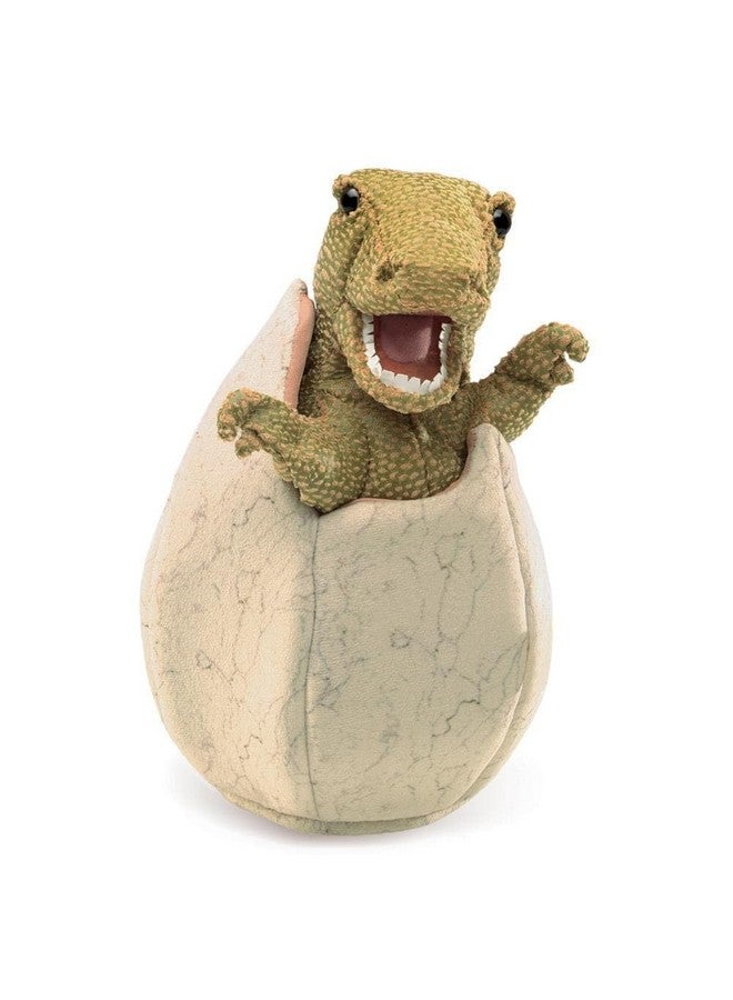 Folkmanis 3134 Dinosaur Egg Hand Puppet, One Size, Green, Tan, Brown - Image 1