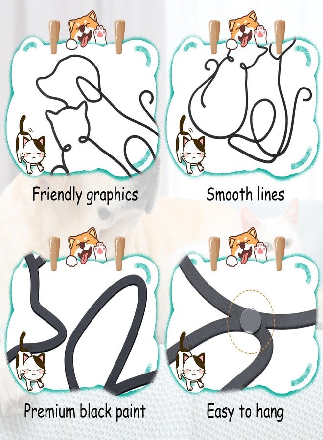 Bnesi Concise Linear Metal Cat Wall Art, Lovely Wall Decoration for Living Room, Bedroom, Dinner Room (Cat and Dog) - Image 4