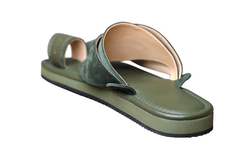 Embroidered Italian Natural Leather Arabic Sandal For Men, Handmade Men's Traditional Sandals With Comfortable Sole, Elegant Embroidered Detailing Casual Arabic Sandals For Everyday Wear. - Image 3