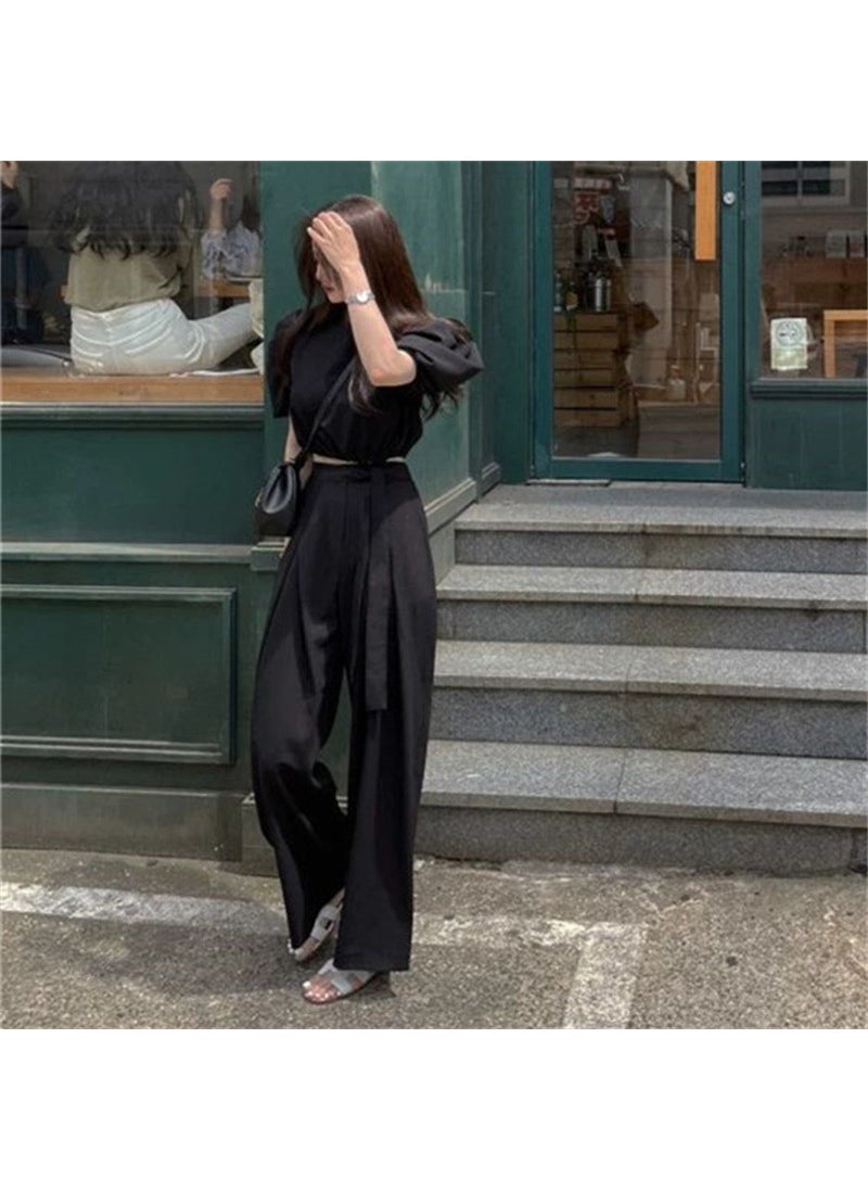 Generic High-Waist Suit Pants Women Spring Summer 2024 Loose-Fit Slimming Casual Trousers Elegant gray  - Image 2