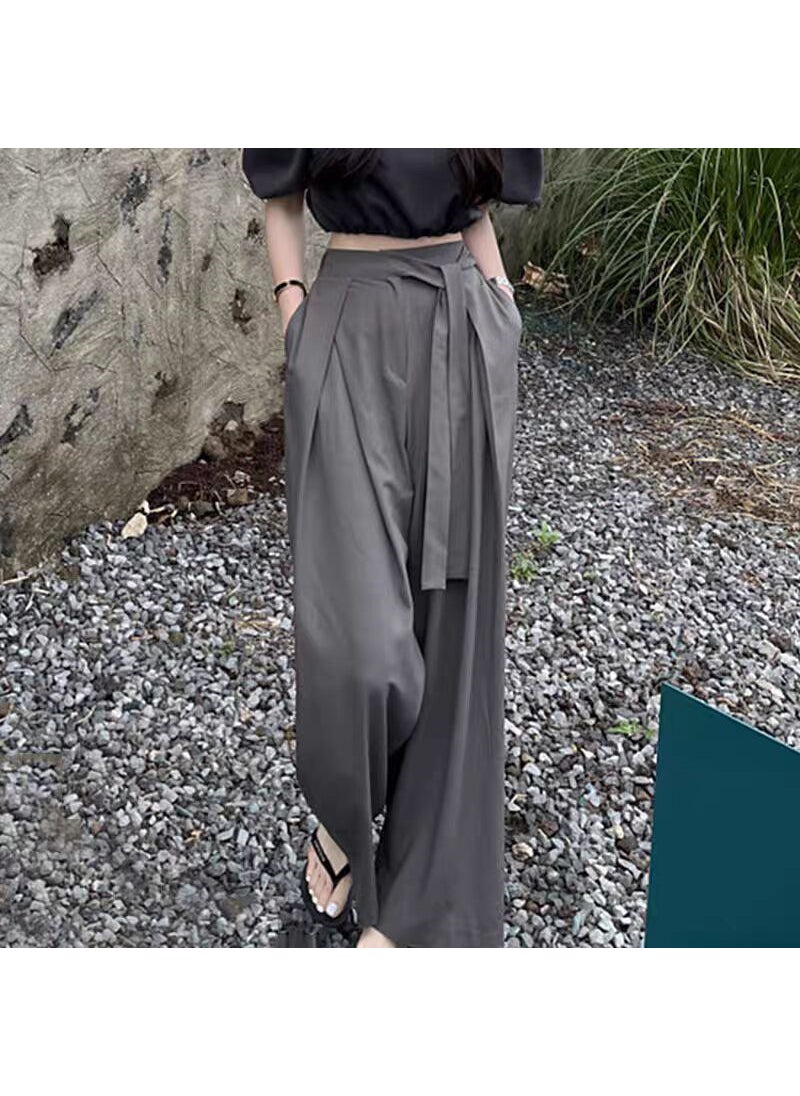 Generic High-Waist Suit Pants Women Spring Summer 2024 Loose-Fit Slimming Casual Trousers Elegant gray  - Image 1