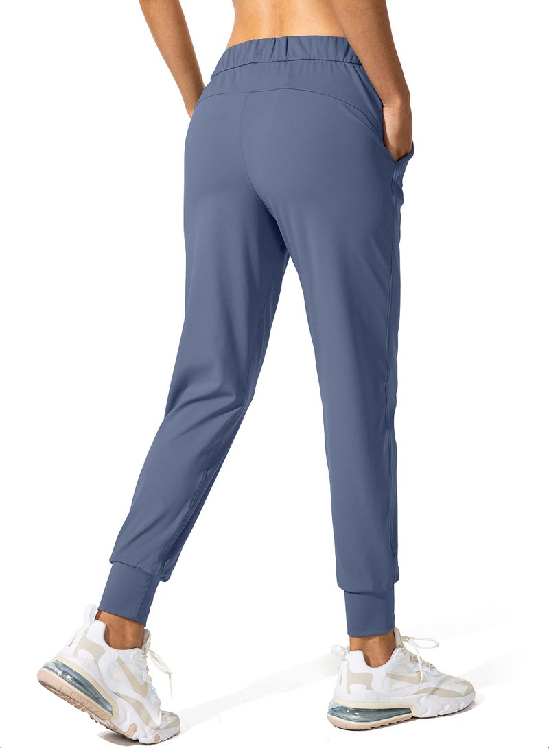 SANTINY Women's Joggers Pants Pockets Drawstring Running Sweatpants for Women Lounge Workout Jogging(Slate Blue_M) - Image 3