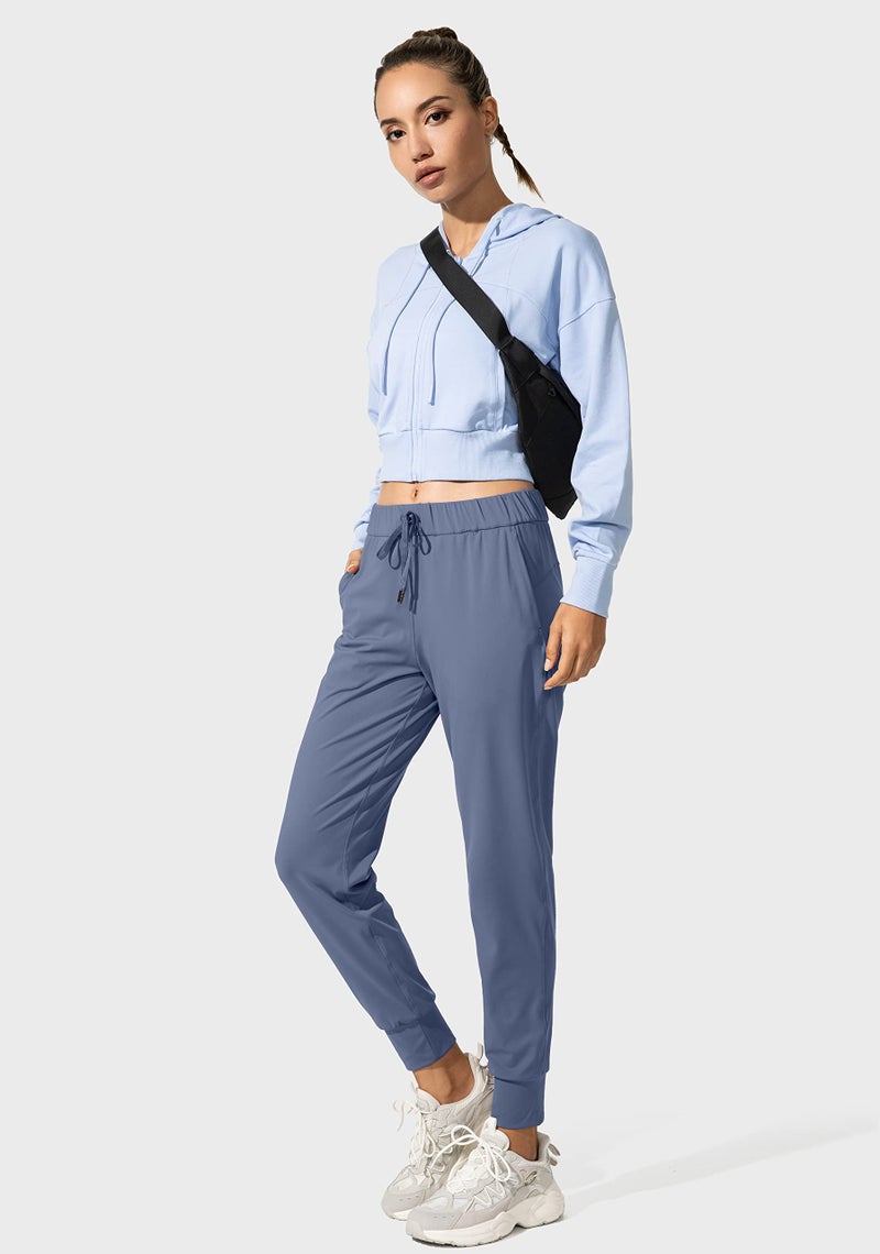 SANTINY Women's Joggers Pants Pockets Drawstring Running Sweatpants for Women Lounge Workout Jogging(Slate Blue_M) - Image 5