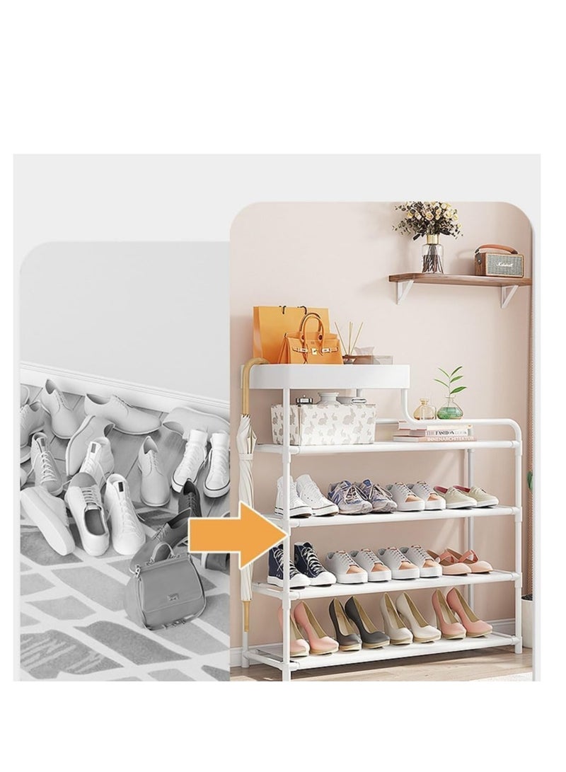 5-Level Shoe Organizer Rack Sleek Metal Design for Home Compact Stylish Storage Solution for Shoes, Slippers, and Accessories - Image 4