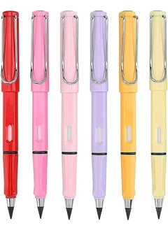 6pcs Inkless Pencils Eternal, Everlasting Pencil Replaceable Head, Infinite Pencil, Inkless Pen, Technology Unlimited Writing Eternal Pencil No Ink, with Replaceable Graphite Nib Pencil