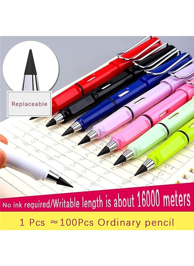 Generic - 6pcs Inkless Pencils Eternal, Everlasting Pencil Replaceable Head, Infinite Pencil, Inkless Pen, Technology Unlimited Writing Eternal Pencil No Ink, with Replaceable Graphite Nib Pencil - Image 1