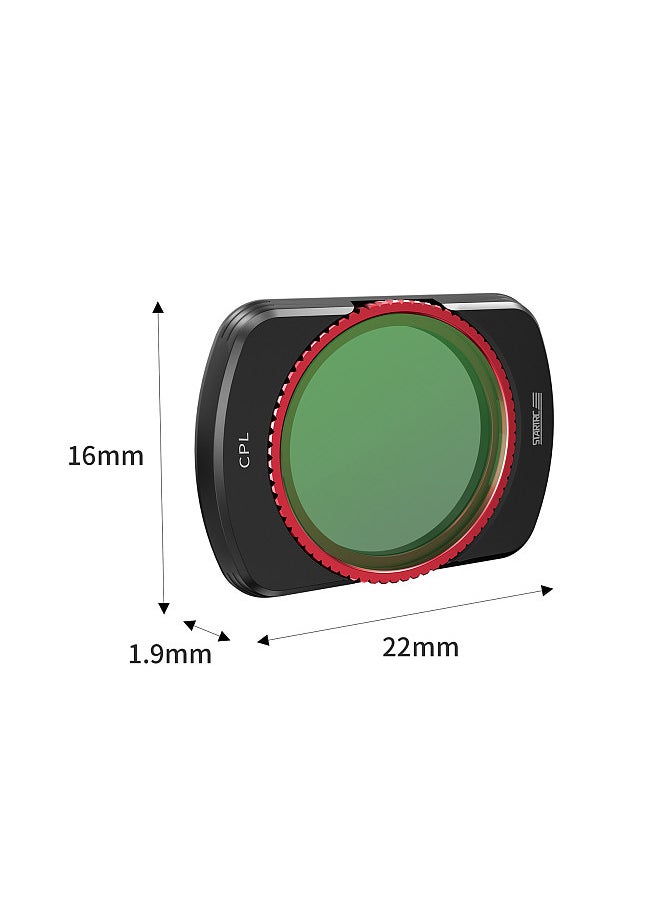 STARTRC - 1.9mm Ultra Slim CPL Filter 0.62 x 0.86in Square Polarizer Filter Optical Glass Magnetic Suction Waterproof Scratch-resistant with Multi-layer Coating Compatible with DJI Pocket 3 - Image 1