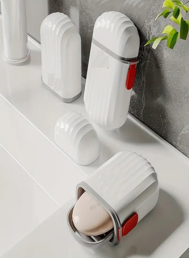 HEMIZA 2PCS Travel Plastic Soap Case Holder Portable Soap Dish for Home, Outdoor Hiking, and Camping Compact and Durable Plastic Travel Soap Box Soap Case Ideal for Travel Accessories (White) (HE-2) - Image 1