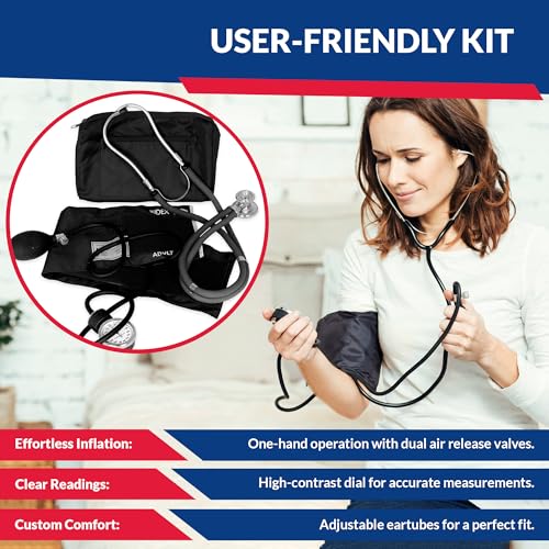 Dixie EMS Blood Pressure and Sprague Stethoscope Kit - Black - Image 3