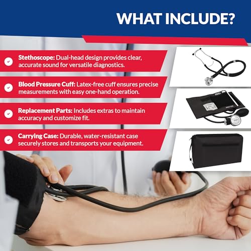 Dixie EMS Blood Pressure and Sprague Stethoscope Kit - Black - Image 4