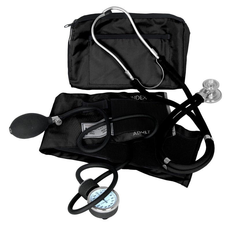 Dixie EMS Blood Pressure and Sprague Stethoscope Kit - Black - Image 1