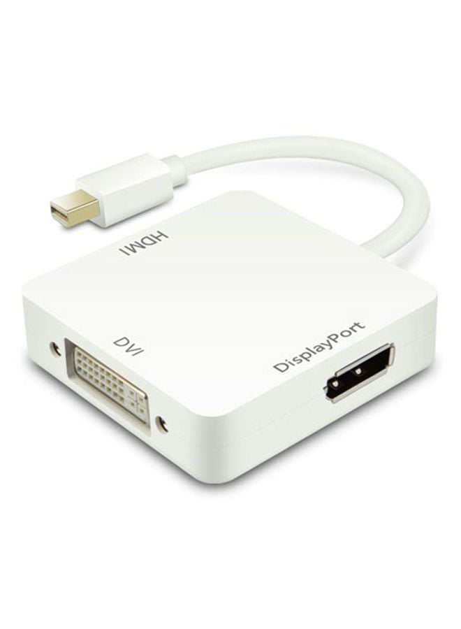 NIBEMINENT 3-In-1 Mini Display Port To HDMI/DVI Adapter For Microsoft Surface 3 Tablet White - Image 1
