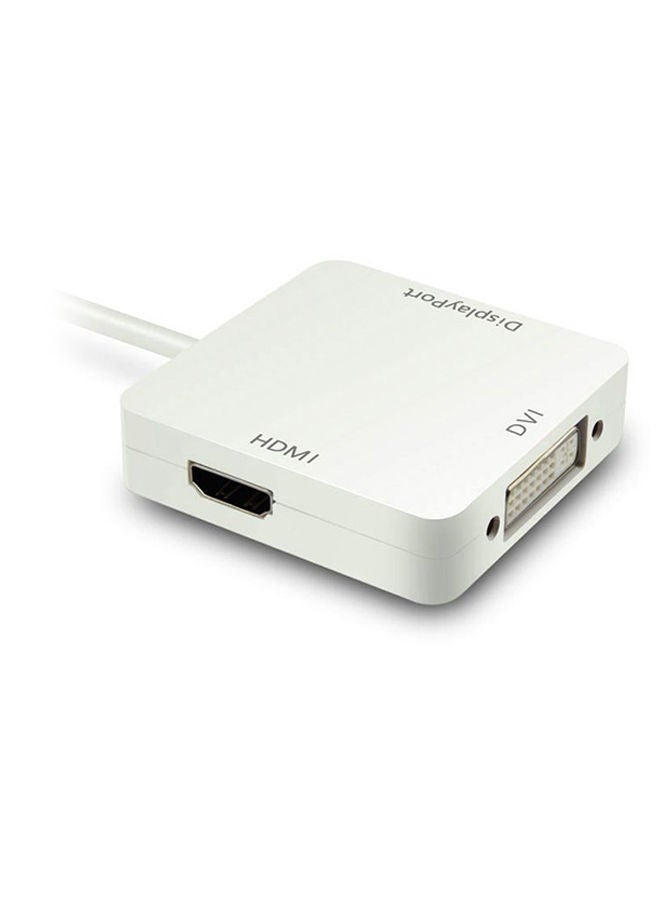 NIBEMINENT 3-In-1 Mini Display Port To HDMI/DVI Adapter For Microsoft Surface 3 Tablet White - Image 2