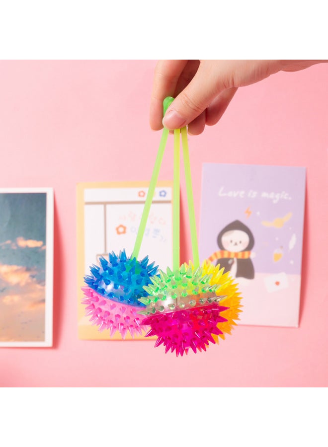 إسكدنيا فلاش مرونة تدليك الكرة القفز الكرة الشائكة الكرة مضيئة تدليك الكرة الحيوانات الأليفة لعبة كشك السوق الليلي بالجملة-اللون: متوهجة صافرة تدليك الكرة - Image 2