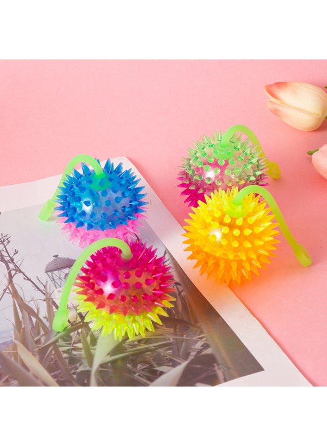 إسكدنيا فلاش مرونة تدليك الكرة القفز الكرة الشائكة الكرة مضيئة تدليك الكرة الحيوانات الأليفة لعبة كشك السوق الليلي بالجملة-اللون: متوهجة صافرة تدليك الكرة - Image 4