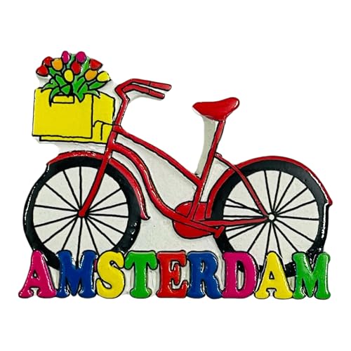 KRIWIN Amsterdam Travel Theme Resin Fridge Magnets, Bicycle, Decor for Home - Image 1