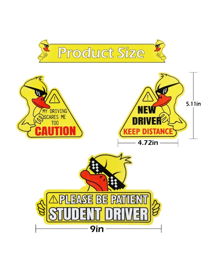 Halamodo New Driver Magnet for Car, 3pcs Cute Duck Car Magnets Student Driver Sign,Car Bumper Student Driver Reflective Sign,Car Exterior Accessories - Image 2