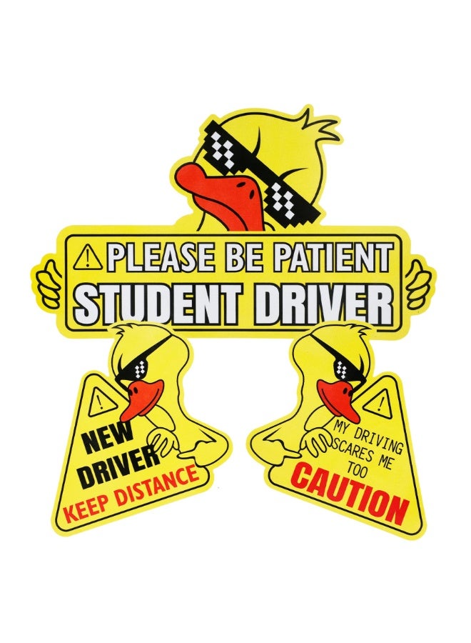 Halamodo New Driver Magnet for Car, 3pcs Cute Duck Car Magnets Student Driver Sign,Car Bumper Student Driver Reflective Sign,Car Exterior Accessories - Image 1