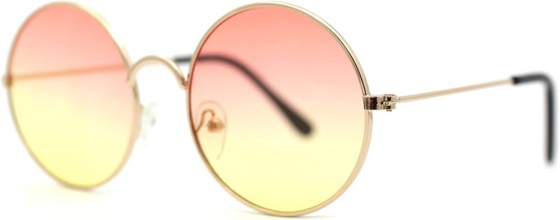 SA106 Kids Child Size Hippie Round Circle Lens Tie Dye Gradient Metal Sunglasses - Image 1