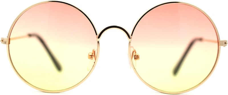 SA106 Kids Child Size Hippie Round Circle Lens Tie Dye Gradient Metal Sunglasses - Image 2