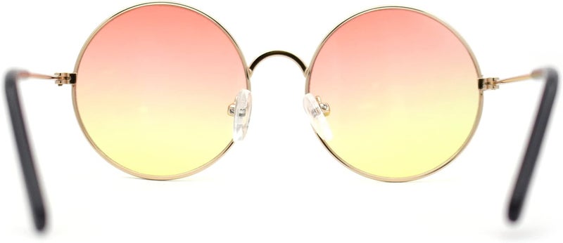 SA106 Kids Child Size Hippie Round Circle Lens Tie Dye Gradient Metal Sunglasses - Image 4
