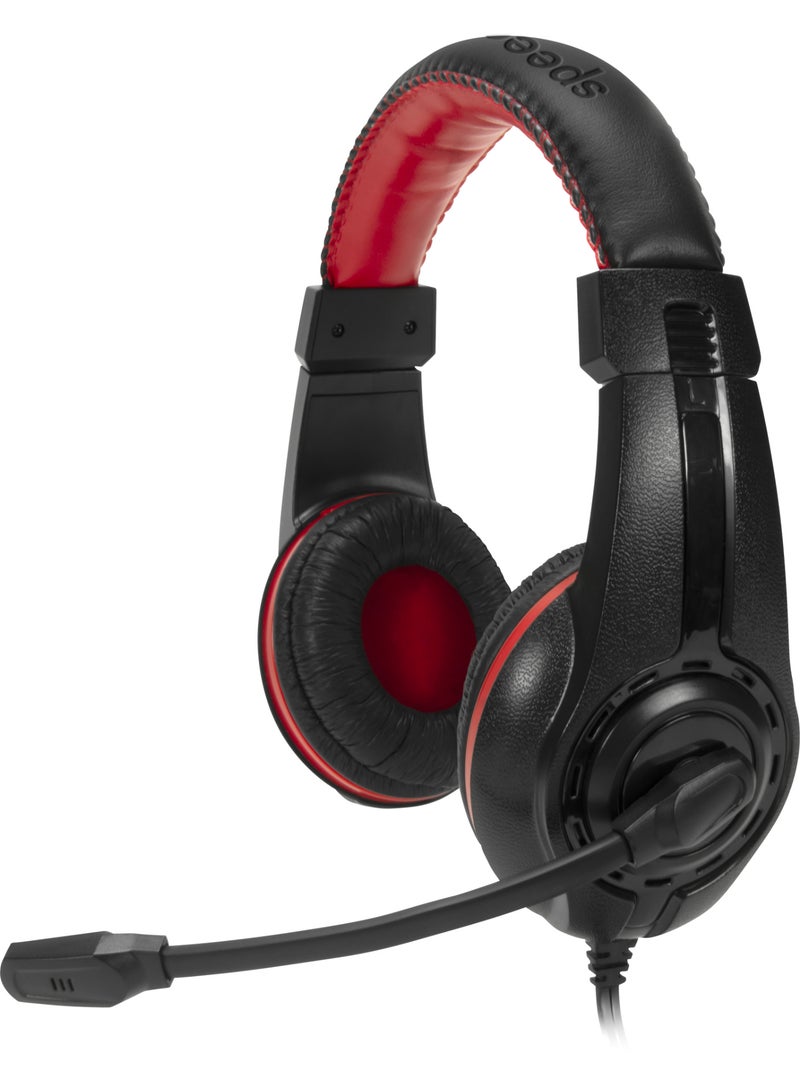 سبيدلينك سماعة رأس ستريو للألعاب من SpeedLink Legatos مع ميكروفون، باللونين الأسود والأحمر - SL-860000-BK - Image 3