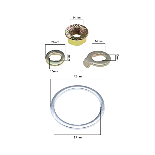 Create idea 1 Set E-Bike Hub Motor Nuts Bike Safety Washers Electric Bicycle Wheel Lock Nuts Motor Axle Bolt Screw for 750W-1500W Motors with 14mm Shaft - Image 5