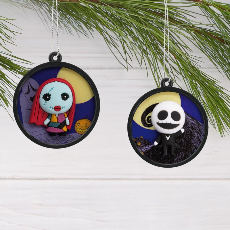 Hallmark Disney Tim Burton's The Nightmare Before Christmas Scenes Mini Christmas Ornaments  Shatterproof  Set of 4 - Image 5