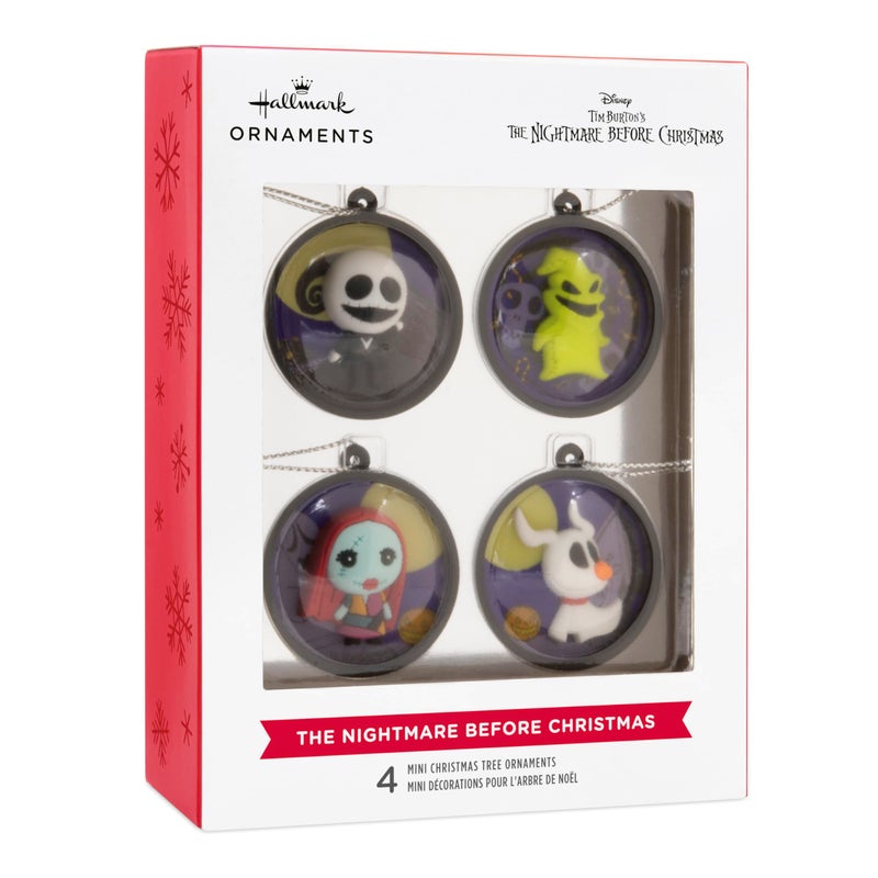 Hallmark Disney Tim Burton's The Nightmare Before Christmas Scenes Mini Christmas Ornaments  Shatterproof  Set of 4 - Image 3
